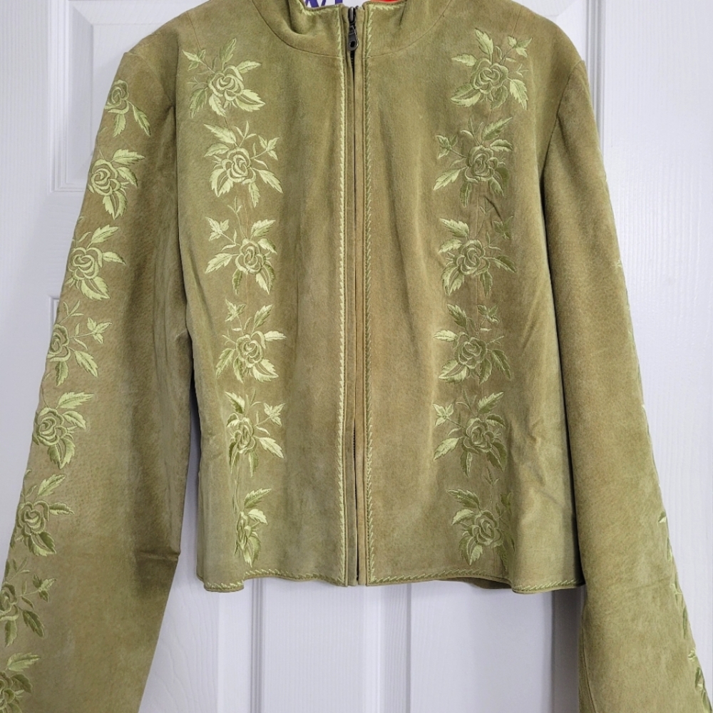 Green leather jacket